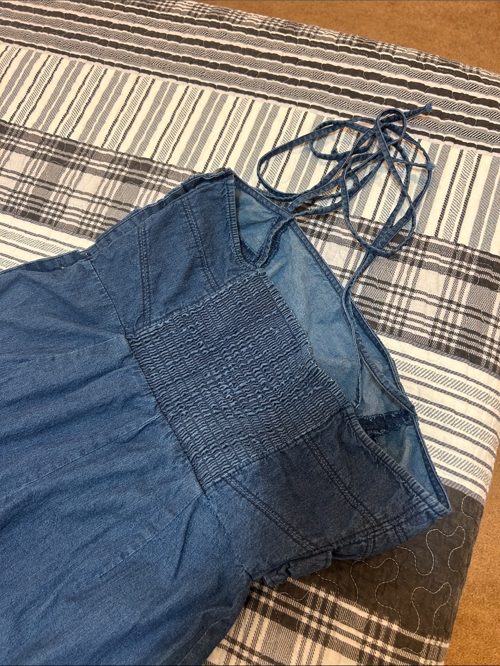 Free People Indigo Wide-Leg Denim Jumpsuit - Picture 6 of 7